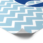 Nautical Blue Sail Boat en Chevron Personalized Poster (Hoek)