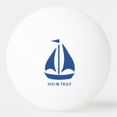 Nautical Blue Sailboat preppy gepersonaliseerd Pingpongbal (Voorkant)