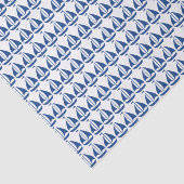 Nautical Blue Sailboat preppy gepersonaliseerd Tissuepapier (Detail)