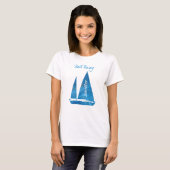 Nautical Blue Sailboat T-shirt (Voorkant volledig)