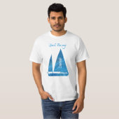 Nautical Blue Sailboat T-shirt (Voorkant volledig)