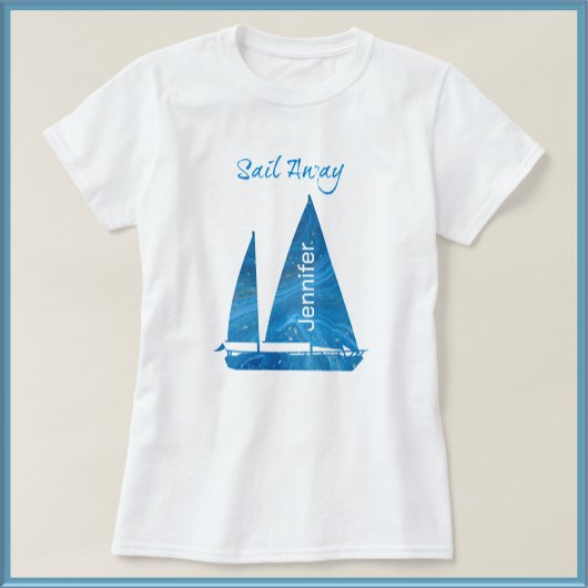 Nautical Blue Sailboat T-shirt
