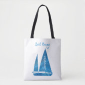 Nautical Blue Sailboat Tote Bag (Voorkant)