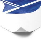 Nautical Blue Sailboat Waterverf Painting Poster (Hoek)