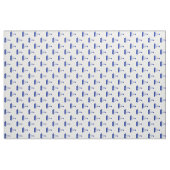 Nautical Blue Sailboten op White Stof (Yard (91,4 cm))