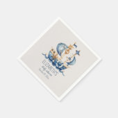 Nautical Blue Sailing Ship Baby Shower Servet (Hoek)