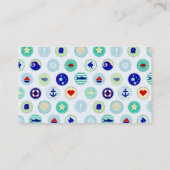 Nautical Blue Sailor Patroon Visitekaartje (Achterkant)