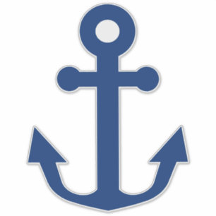 Nautical Blue Ship Anchor Sticker
