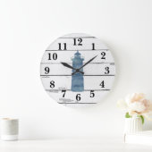 Nautical Blue Ship Rustic Decor Grote Klok (Huis)