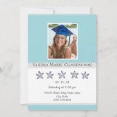 Nautical Blue Starfish afstuderen felicitaties Kaart (Achterkant)