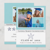 Nautical Blue Starfish afstuderen felicitaties Kaart (Voorkant / Achterkant)