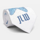 Nautical Blue Starfish on White Stropdas (Opgerold)