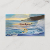Nautical blue strand sunset bedankt informatiekaartje (Voorkant)
