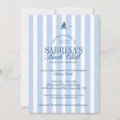 Nautical Blue Strepen Bachelorette Feest  Kaart (Voorkant)