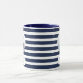 Nautical Blue Stripe Foto Mok (Midden)