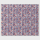 Nautical Blue Stripe Lifebouy Seaside Pattern Cadeaupapier (Vlak)
