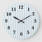 Nautical Blue Stripe Preppy Grote klok (Voorkant)