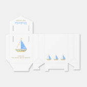 Nautical Blue Stripe Zeilboot Baby shower Bedankdoosjes (Uitgevouwen)