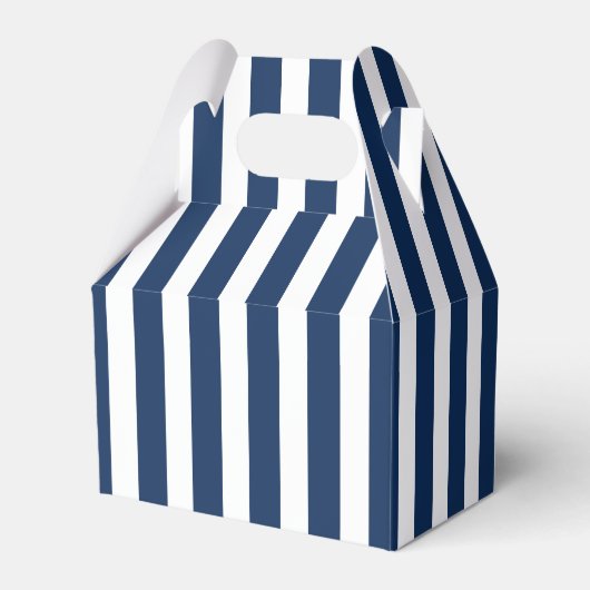 Nautical Blue Striped Baby shower Boy Bedankdoosjes (Achterkant)
