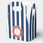 Nautical Blue Striped Baby shower Boy Bedankdoosjes (Geopend)
