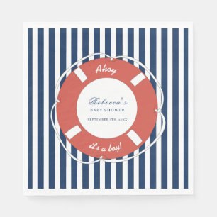 Nautical Blue Striped Baby shower Boy Servet