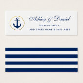 Nautical Blue Striped Registry Insert Kaart (Voorkant /achterkant)