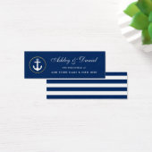 Nautical Blue Striped Wedding Registry Insert Kaar Mini Visitekaartjes (Bureau)