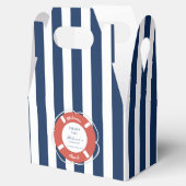 Nautical Blue Striped Welcome Aboard Birthday Bedankdoosjes (Geopend)