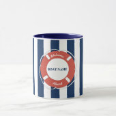 Nautical Blue Striped Welcome Aboard Name Mok (Midden)