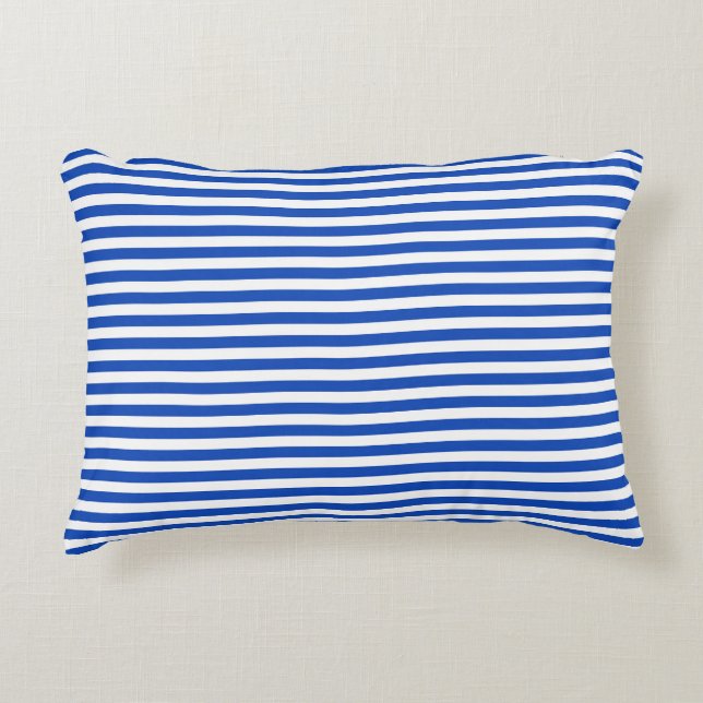 Nautical Blue Stripes Accent Kussen (Voorkant)