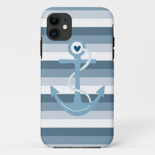 Nautical Blue Stripes Anker Case-Mate iPhone Case