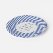 Nautical Blue Stripes Boy Baby shower Papieren Bordje (Gekanteld)