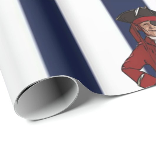 Nautical Blue Stripes Boy Pirate Cadeaupapier (Rol Hoek)