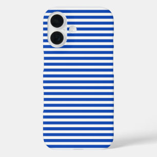 Nautical Blue Stripes iPhone 16 Hoesje
