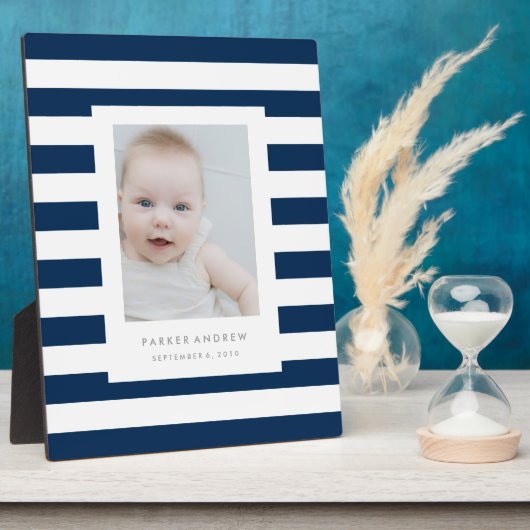 Nautical Blue Stripes Fotoplaat (Zijkant)