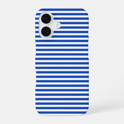 Nautical Blue Stripes iPhone 16 Hoesje (Achterkant)