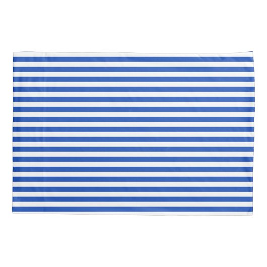 Nautical Blue Stripes Kussensloop (Achterkant-Links)