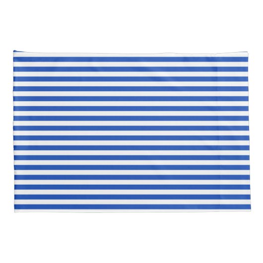 Nautical Blue Stripes Kussensloop (Achterkant-Rechts)