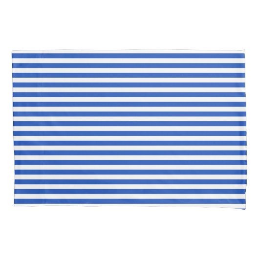 Nautical Blue Stripes Kussensloop (Voorkant-Links)