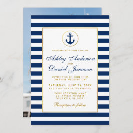 Nautical Blue Stripes Nodig BG foto terug Kaart