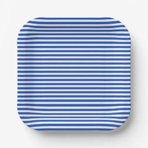 Nautical Blue Stripes Papieren Bordje