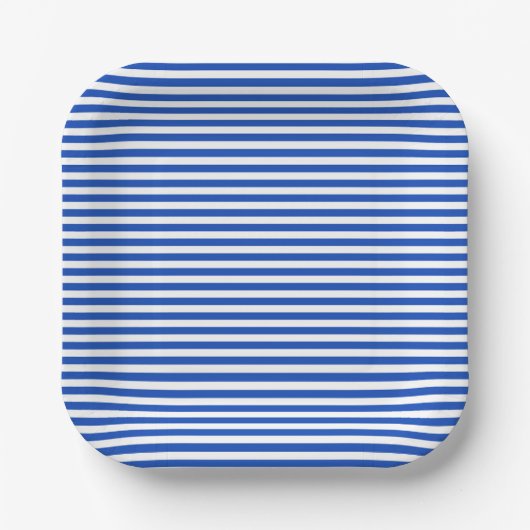Nautical Blue Stripes Papieren Bordje (Voorkant)