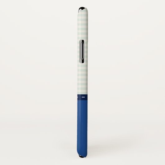 Nautical Blue Stripes Pattern Anchor Custom Name Case-Mate iPhone Case (Achterkant / rechts)