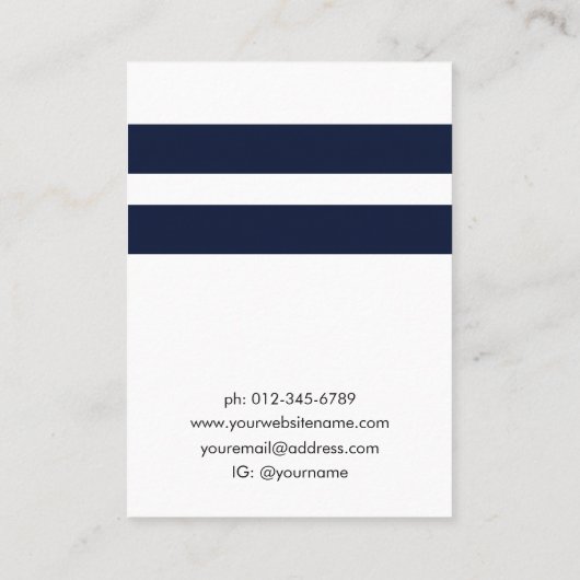 Nautical Blue Stripes Sieraden Oorbel Display Visitekaartje (Achterkant)