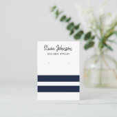 Nautical Blue Stripes Sieraden Oorbel Display Visitekaartje (Staand voorkant)