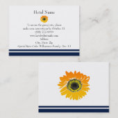 Nautical Blue Stripes Sunflower Hotel reservering Visitekaartje (Voorkant / Achterkant)