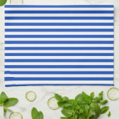Nautical Blue Stripes Theedoek (Gevouwen)