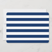 Nautical Blue Stripes Weddenschap Details Invoegen Kaart (Achterkant)
