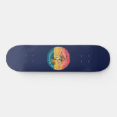 Nautical Blue Sunset Boy Pirate Skateboard (Horizontaal)