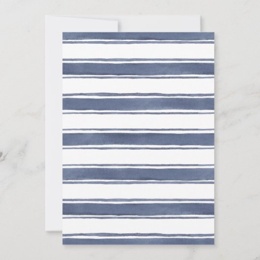 Nautical Blue verjaardagsuitnodiging voor elke lee Kaart (Achterkant)